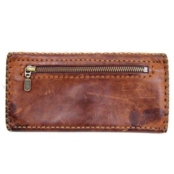 ARTISAN ALEARTE FRIDA KAHLO BROWN GENUINE LEATHER ID CARD BILL HOLDER WALLET - Picture 3 of 7
